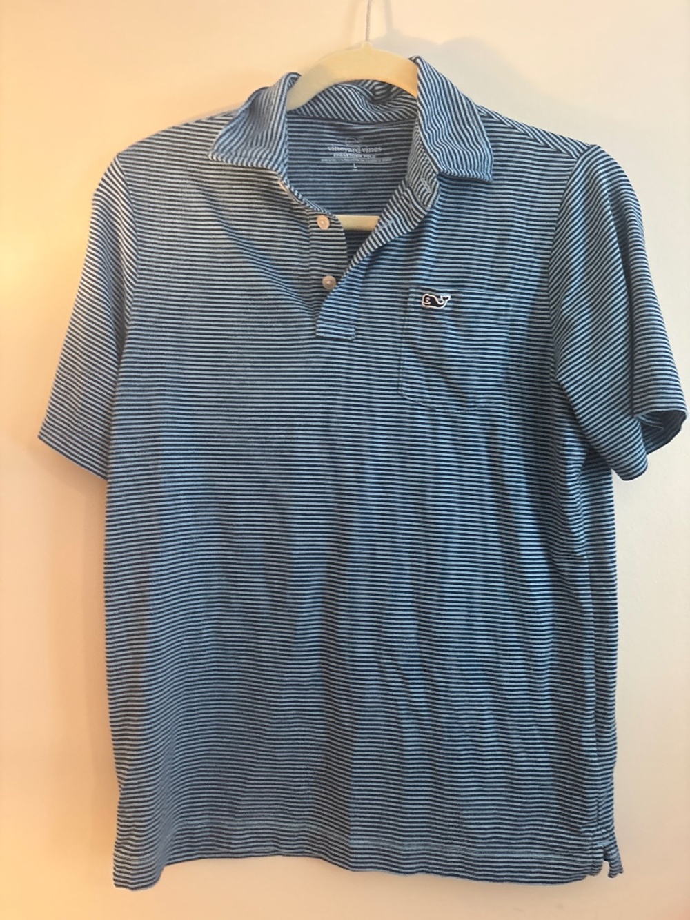 Vineyard vines polo blue striped boys large (16)